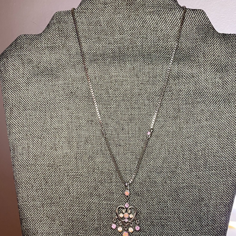 Guess Silver Heart Necklace - Picture 2 of 3